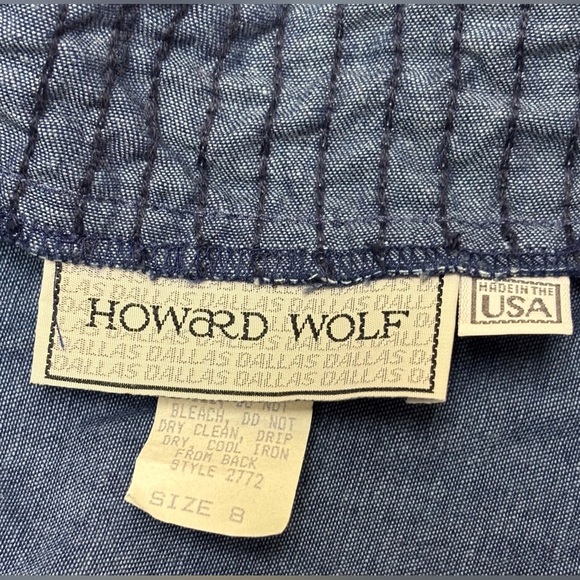 Howard Wolf Vintage Denim and Sequins Cotton Top Size 8 Made in the USA - Picture 5 of 6